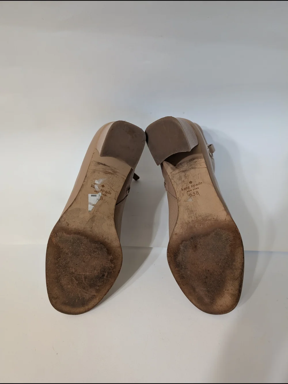 KATE‎ SPADE NEW YORK Women's Uptown Pebbled Leather Block Heel Booties Tan 6.5B